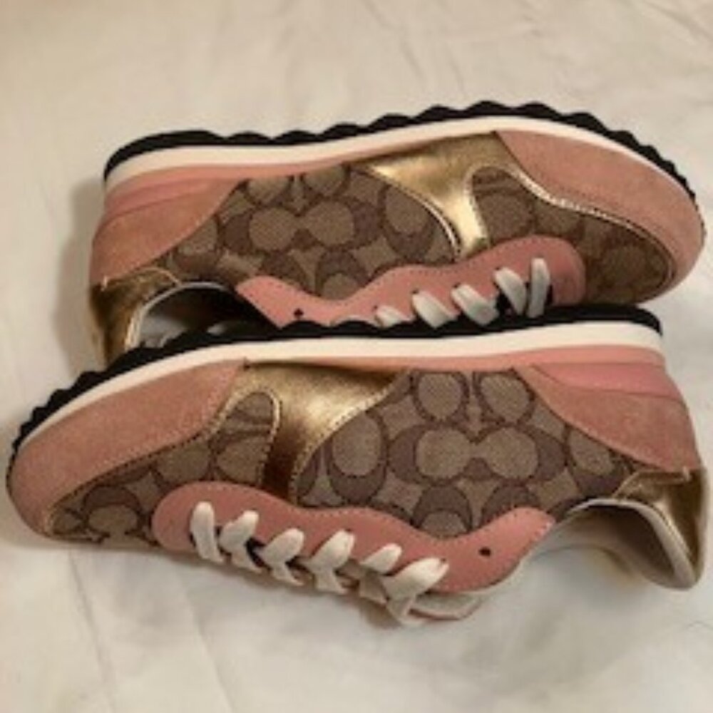 Coach Women's Sneakers KHAKI/PETAL/GOLD 7.5B - Picture 7 of 9